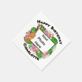 かわいい誕生日サファリキリン |熱帯林 スタンダードカクテルナプキン (角)