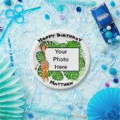 かわいい誕生日サファリキリン |熱帯林 ペーパープレート (パーティー)