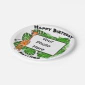 かわいい誕生日サファリキリン |熱帯林 ペーパープレート (アングル)