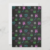 かわいい誕生日シャルボードネオンパーティの招待状 招待状 (裏面)