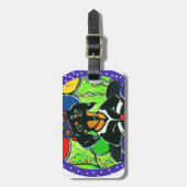 かわいい誕生日ダックスフント ラゲッジタグ (正面縦)