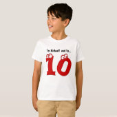 かわいい誕生日ティー10歳のおもしろい赤の番号 Tシャツ (正面フル)