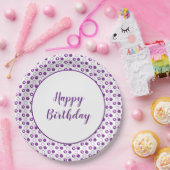 かわいい誕生日ドット模様 ペーパープレート (パーティー)