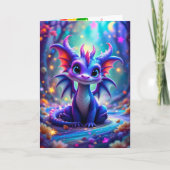 かわいい誕生日ドラゴン名前と署名 カード (正面)