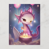かわいい誕生日ドラゴン ポストカード (正面)