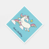 かわいい誕生日ドードルレインボーユニコーン星雲 スタンダードランチョンナプキン (角)