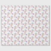 かわいい誕生日バルーンバニータイルパーティー ラッピングペーパー (フラット)