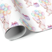 かわいい誕生日バルーンバニータイルパーティー ラッピングペーパー (ロールコーナー)