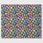 かわいい誕生日バルーンパターン ラッピングペーパー (フラット)