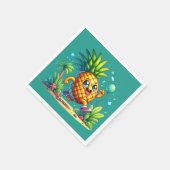 かわいい誕生日パイナップルパーティービーチ スタンダードカクテルナプキン (角)