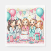かわいい誕生日パジャマパーティー紙ナプキン スタンダードランチョンナプキン (正面)
