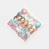 かわいい誕生日パジャマパーティー紙ナプキン スタンダードランチョンナプキン (角)