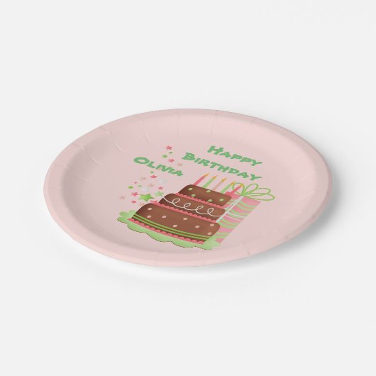 かわいい誕生日パーソナライズされた画像 ペーパープレート (アングル)
