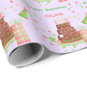 かわいい誕生日パーソナライズされた画像 ラッピングペーパー (ロールコーナー)