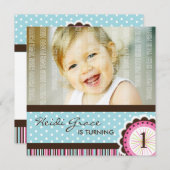 かわいい誕生日パーティの招待状 招待状 (正面/裏面)