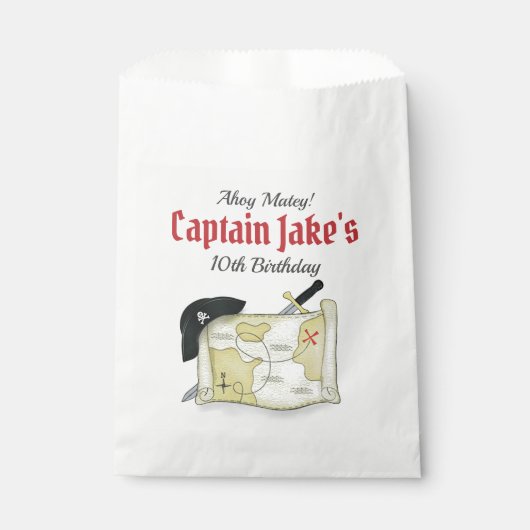 かわいい誕生日パーティーお洒落海賊の宝の地図 フェイバーバッグ (正面)