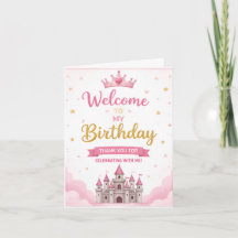 かわいい誕生日パーティーのお礼カードテンプレート