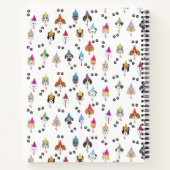 かわいい誕生日パーティーの犬の模様 ノートブック (裏面)