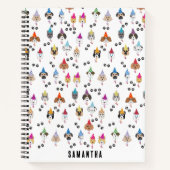 かわいい誕生日パーティーの犬の模様 ノートブック (正面)