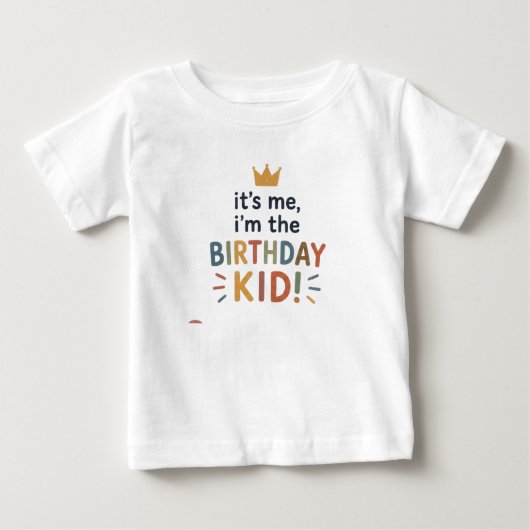 かわいい誕生日パーティーのTシャツ（男女兼用） ベビーTシャツ (正面)