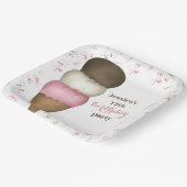 かわいい誕生日パーティーアイスクリームカスタム ペーパープレート (傾斜あり)