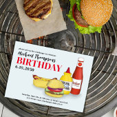 かわいい誕生日パーティーサマーBBQカスタム 招待状