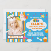 かわいい誕生日パーティー両面招待状カード 招待状 (正面)