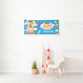 かわいい誕生日パーティー水平バナ子供へー 横断幕 (インサイチュ)