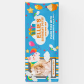 かわいい誕生日パーティー水平バナ子供へー 横断幕 (縦)