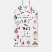 かわいい誕生日パーティー犬たち ギフトタグ (正面)