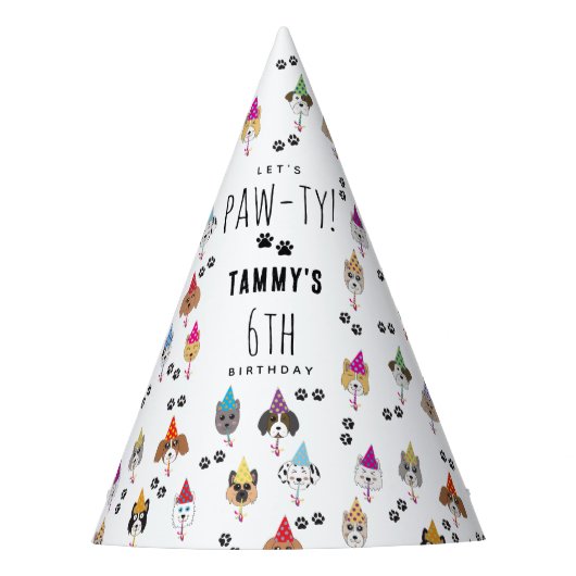 かわいい誕生日パーティー犬たち パーティーハット (正面)