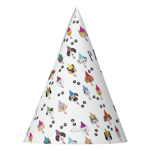 かわいい誕生日パーティー犬たち パーティーハット (左)