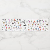 かわいい誕生日パーティー犬たち ペットボトルラベル (シングルラベル)