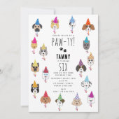 かわいい誕生日パーティー犬たち 招待状 (正面)