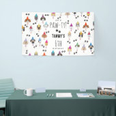 かわいい誕生日パーティー犬たち 横断幕 (トレードショー)