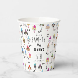 かわいい誕生日パーティー犬たち 紙コップ