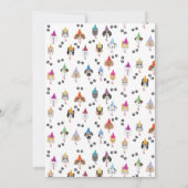 かわいい誕生日パーティー犬のパターン サンキューカード (裏面)