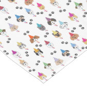 かわいい誕生日パーティー犬のパターン ショートテーブルランナー (コーナー)