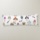 かわいい誕生日パーティー犬のパターン ボディピロー (裏面)