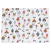 かわいい誕生日パーティー犬のパターン ラージペーパーバッグ (正面)