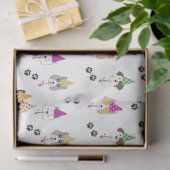 かわいい誕生日パーティー犬のパターン 薄葉紙 (ギフト)