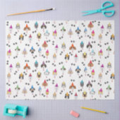 かわいい誕生日パーティー犬のパターン 薄葉紙 (クラフト)