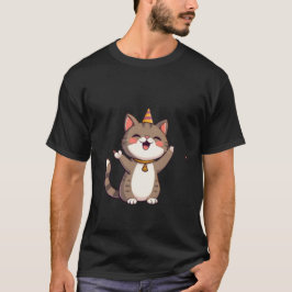 かわいい誕生日パーティー猫幸せなお祝いアート✨🐾 Tシャツ