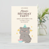 かわいい誕生日パーティー 招待状 (スタンド正面)