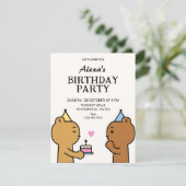 かわいい誕生日パーティー 招待状 (スタンド正面)