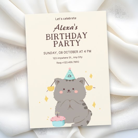 かわいい誕生日パーティー 招待状