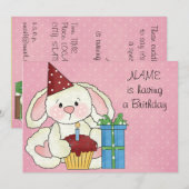 かわいい誕生日パーティー 招待状 (正面/裏面)