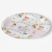 かわいい誕生日フェアリーパーソナライズされたパーティー ペーパープレート (アングル)