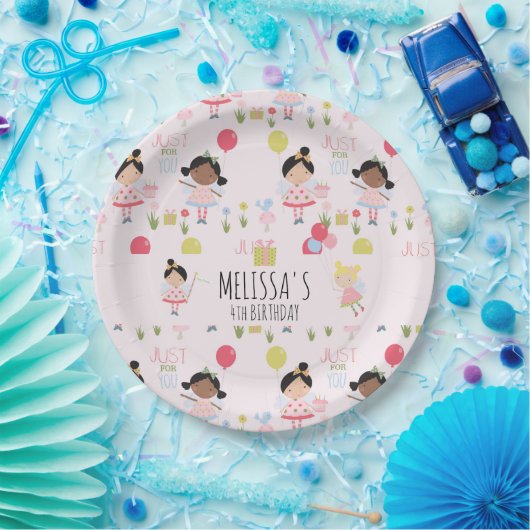 かわいい誕生日フェアリーパーソナライズされたパーティー ペーパープレート (パーティー)