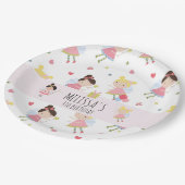 かわいい誕生日フェアリーパーソナライズされたパーティー ペーパープレート (アングル)